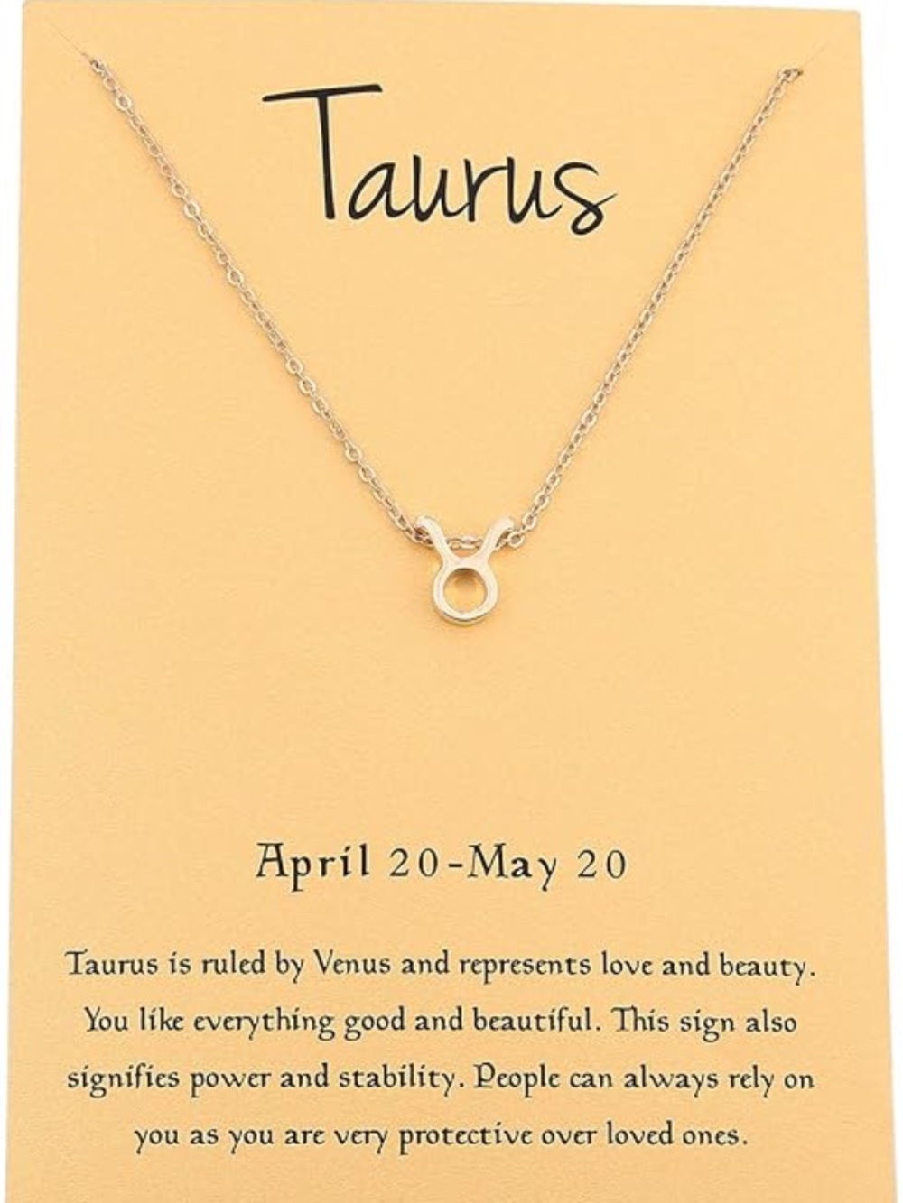 Taurus Zodiac Sign - Women's Gold Plated Necklace